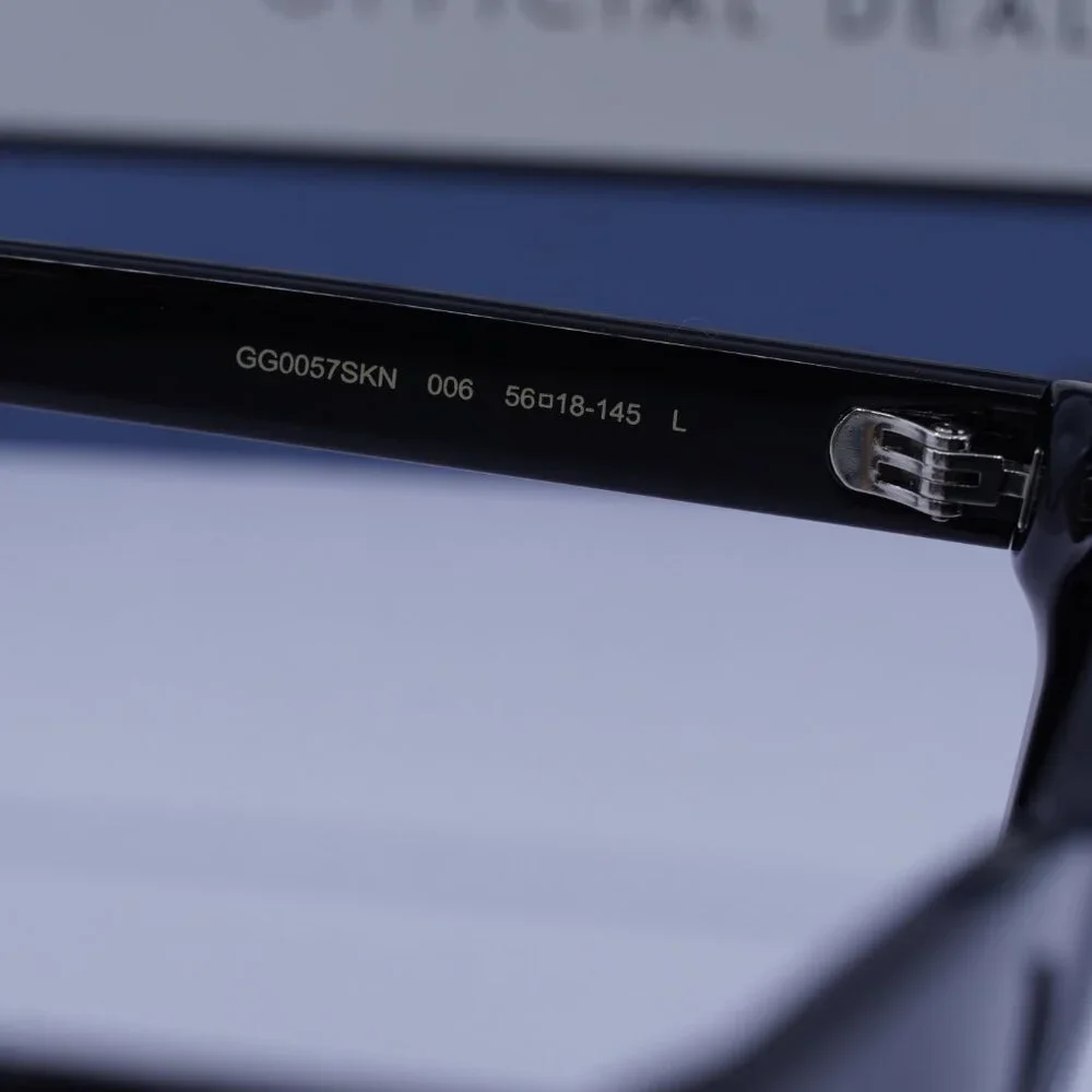 Gucci Black Frame Dark Gray Lens Square Sunglasses